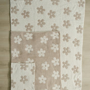 Taupe Daisy Plush Blanket
