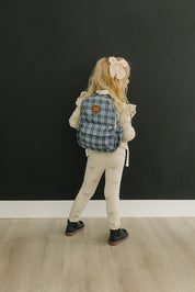 Navy Plaid Mini Backpack
