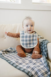 Vintage Plaid Classic Muslin Bib