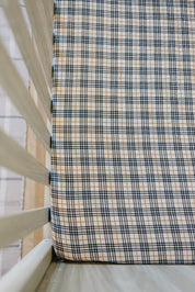 Vintage Plaid Muslin Crib Sheet