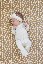 Cream Ribbed Bamboo Zipper