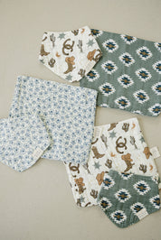 Blue Blossom Classic Muslin Bib