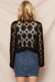 Flower Pattern Crochet Cardigan