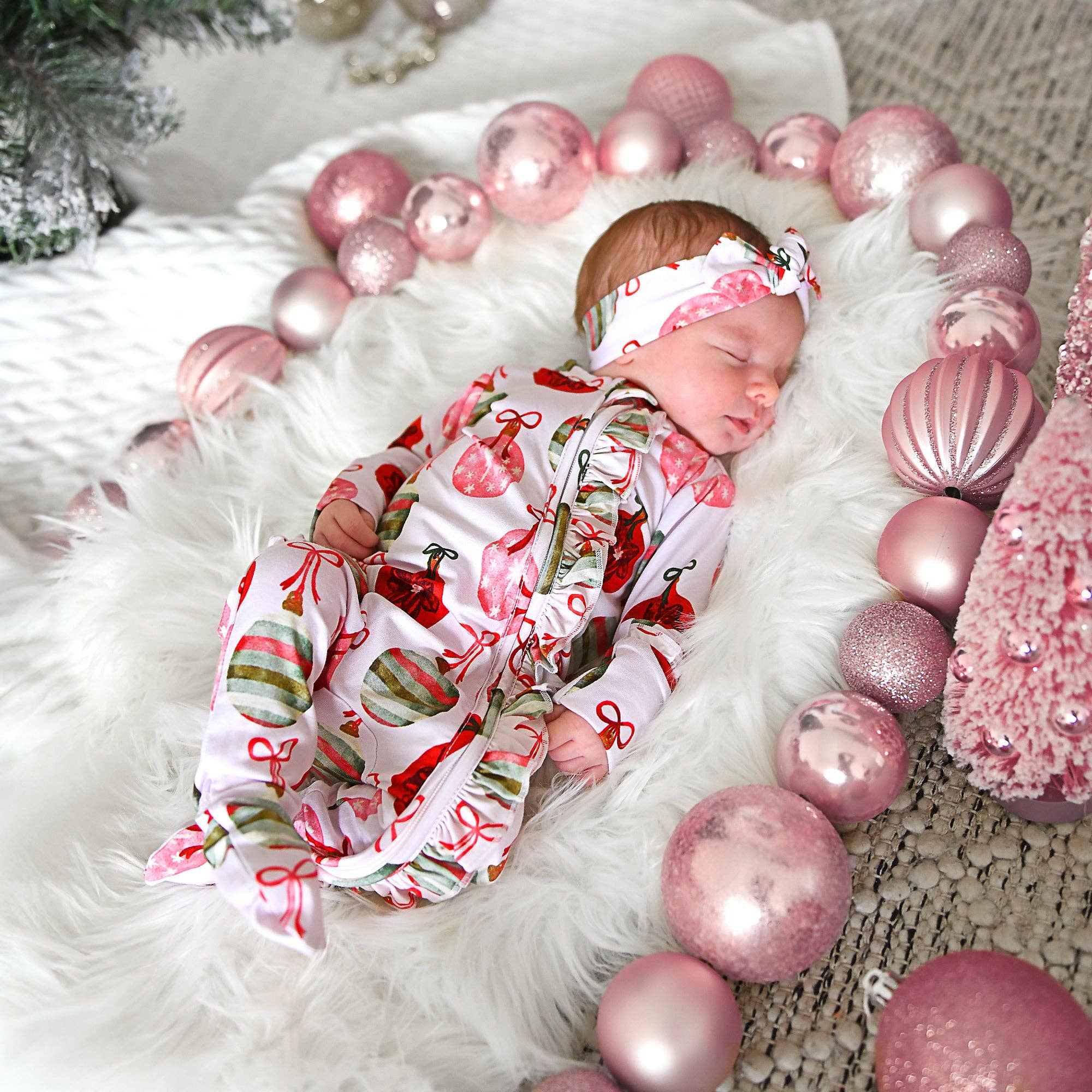 Ornate Ornaments Ruffle Zip