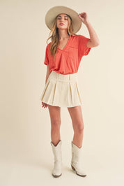 Zoie V-Neck Short Sleeve Top
