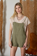 Spaghetti Tie Overall Shorts