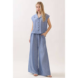 Ottilie Striped Smocked Waist Wide Leg Pants