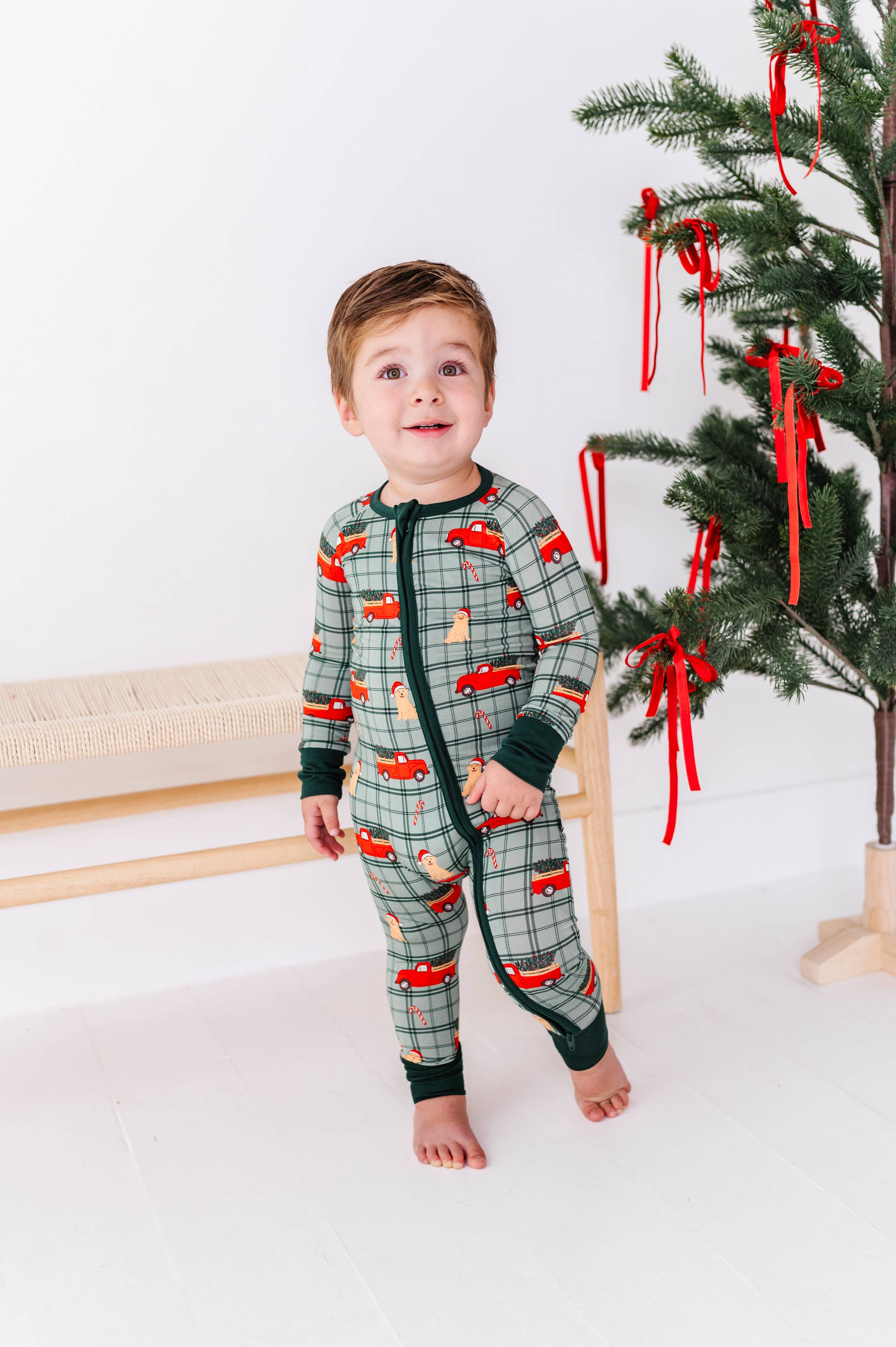 Green Holly Jolly Doggies Convertible Footies