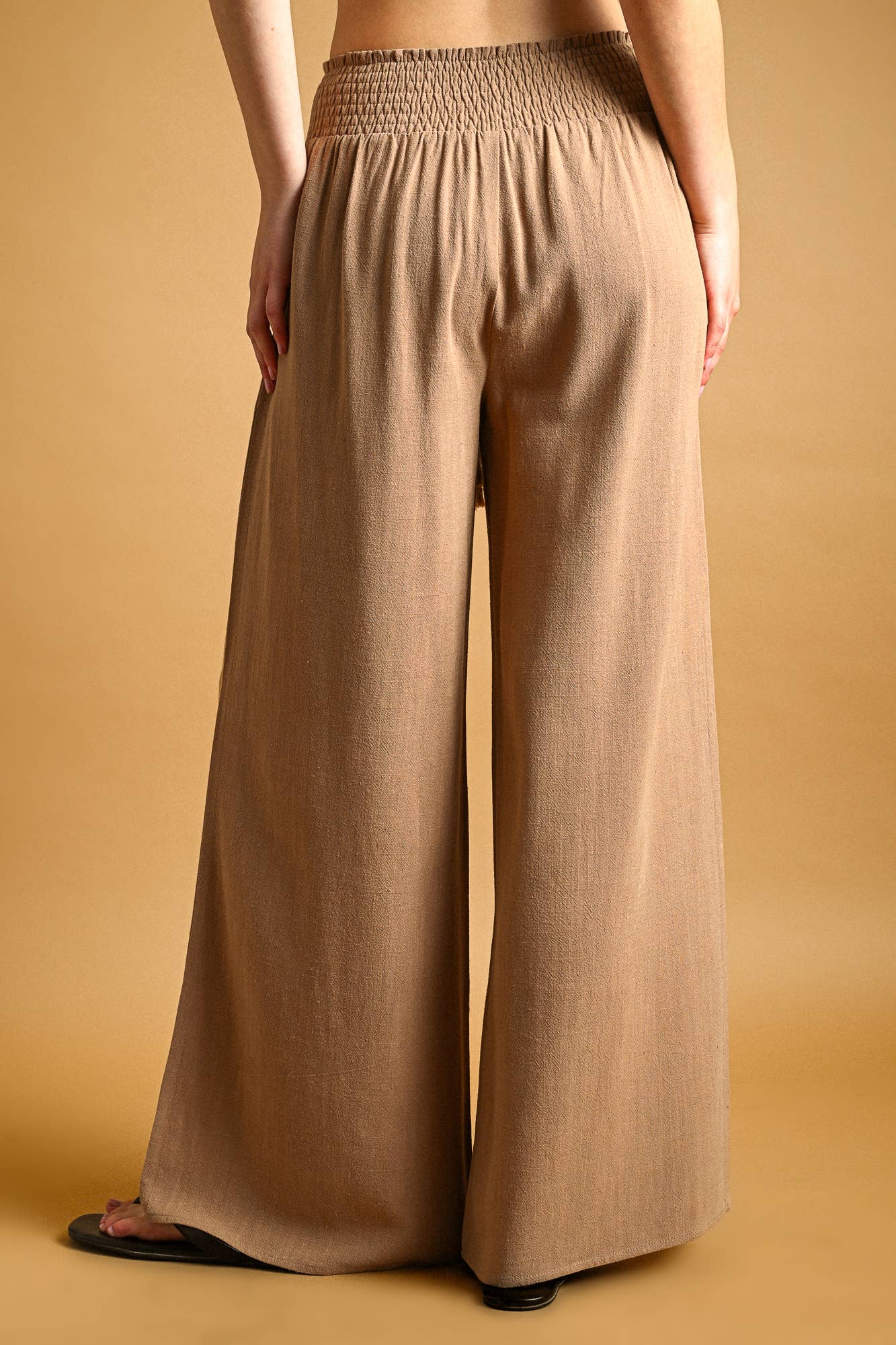 Breezy Wide-Leg Smocked Waist Pants