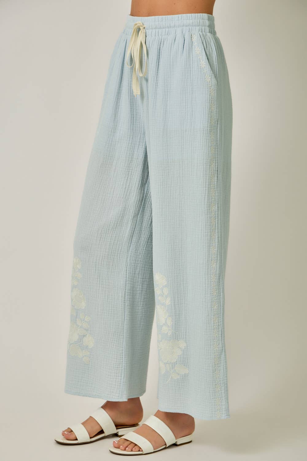 Ravello Embroidered Gauze Pants
