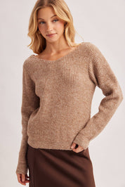 Esme Lace Back Ribbed Sweater
