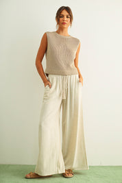 Breezy Wide-Leg Smocked Waist Pants