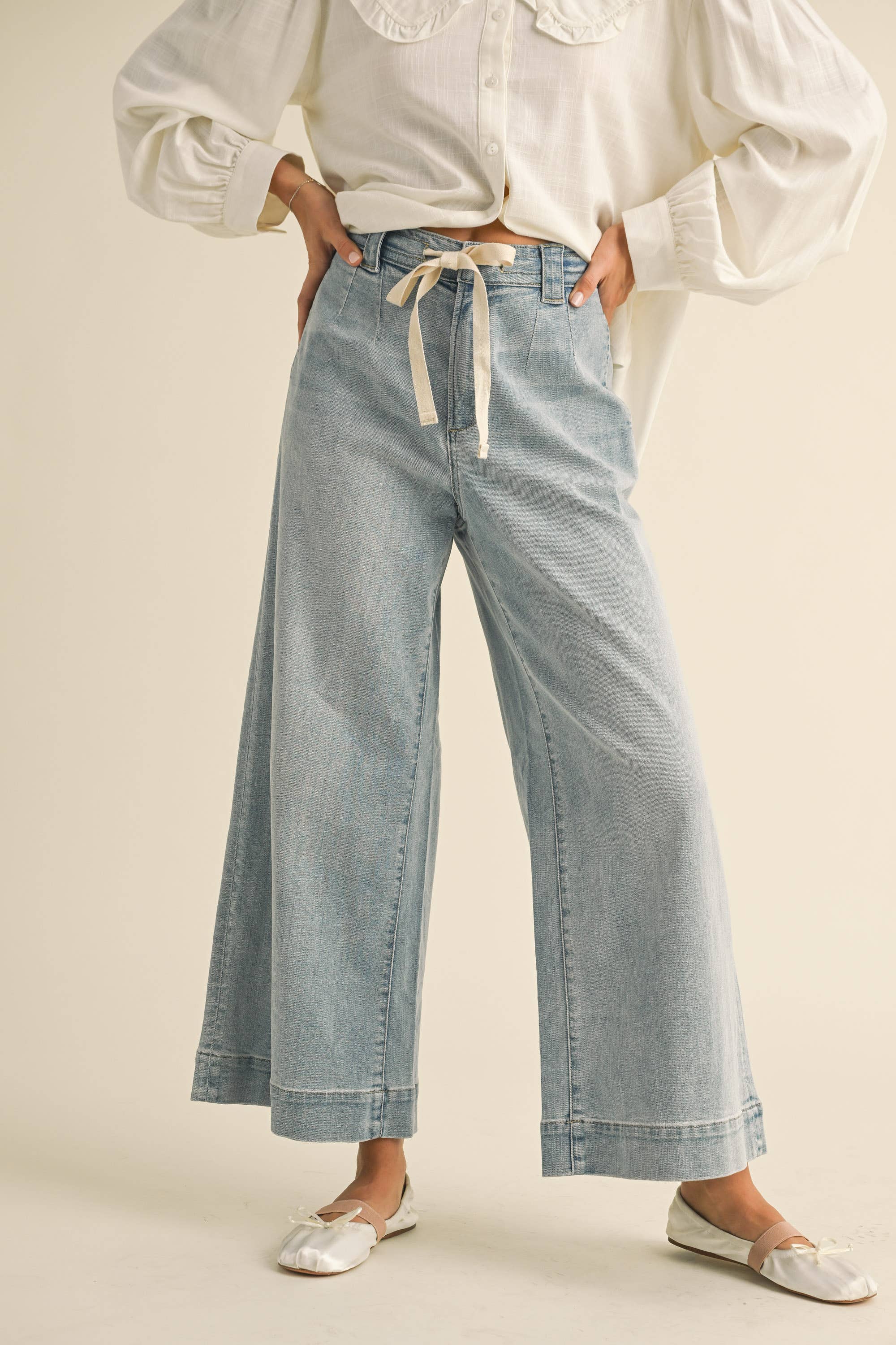 Savannah Tie-Front Denim Pants