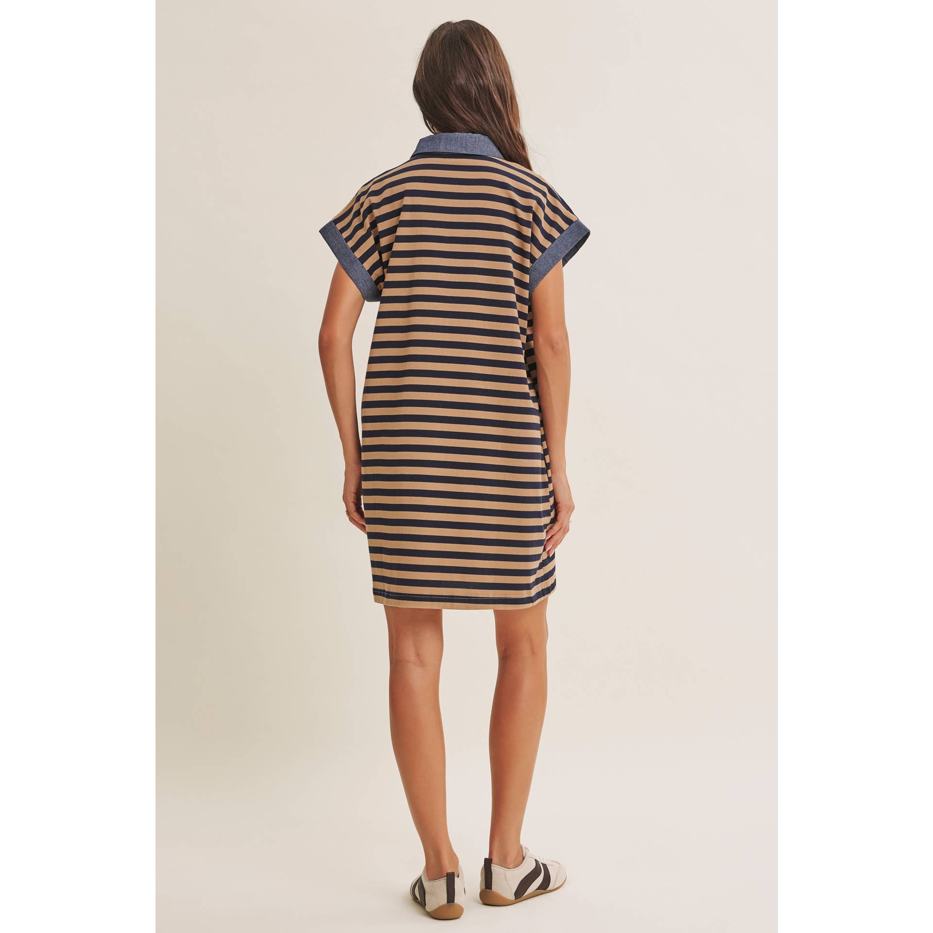 Aurelia Stripe Polo Mini Dress