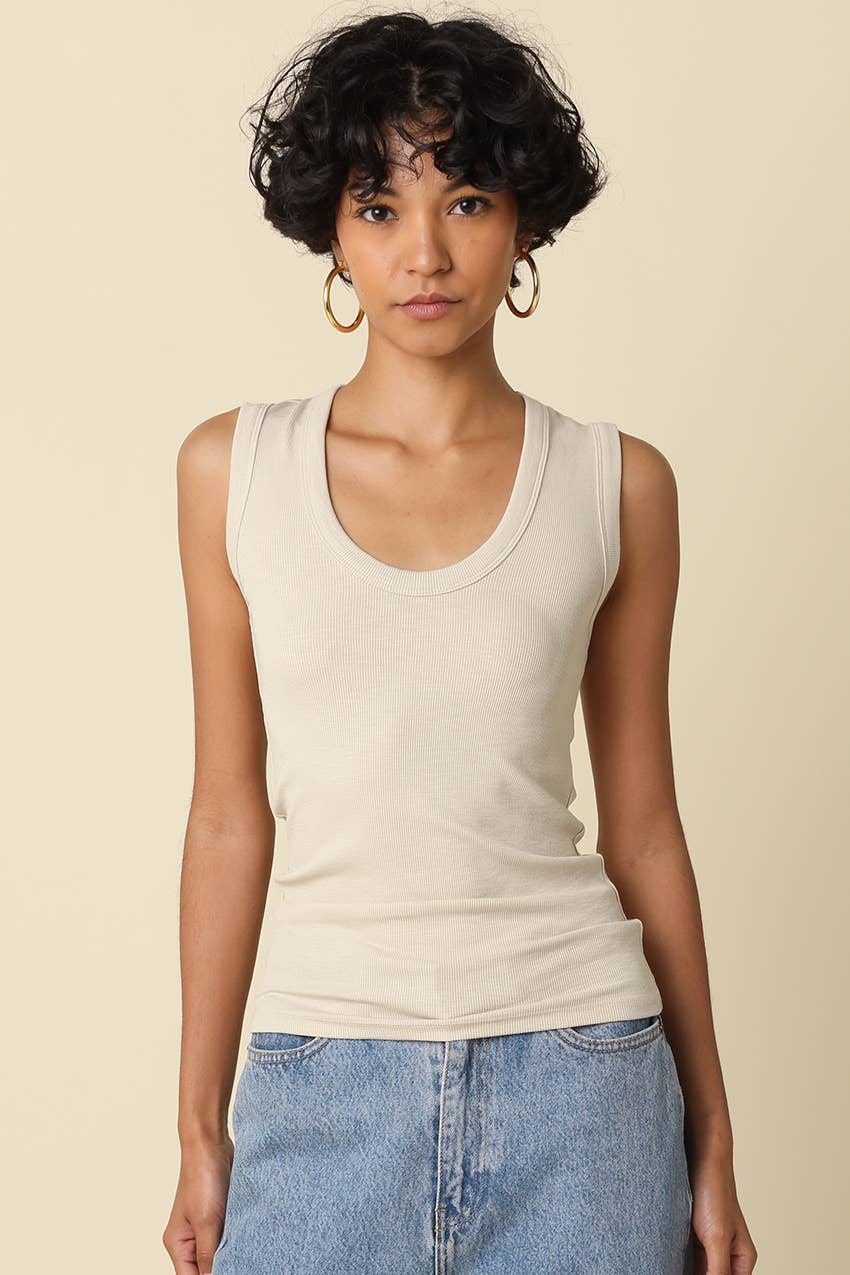 Kelsey Ribbed Scoop Neck Tank