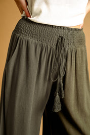 Breezy Wide-Leg Smocked Waist Pants