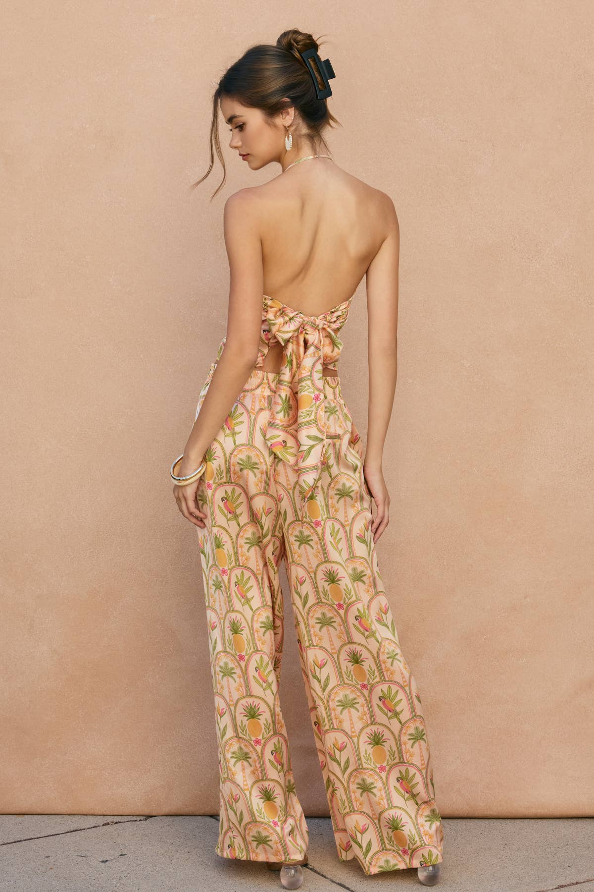 Ibiza Tropical Satin Halter Crop Top