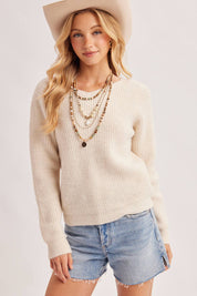 Esme Lace Back Ribbed Sweater