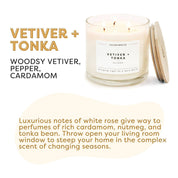 Vetiver + Tonka 3-Wick Soy Candle