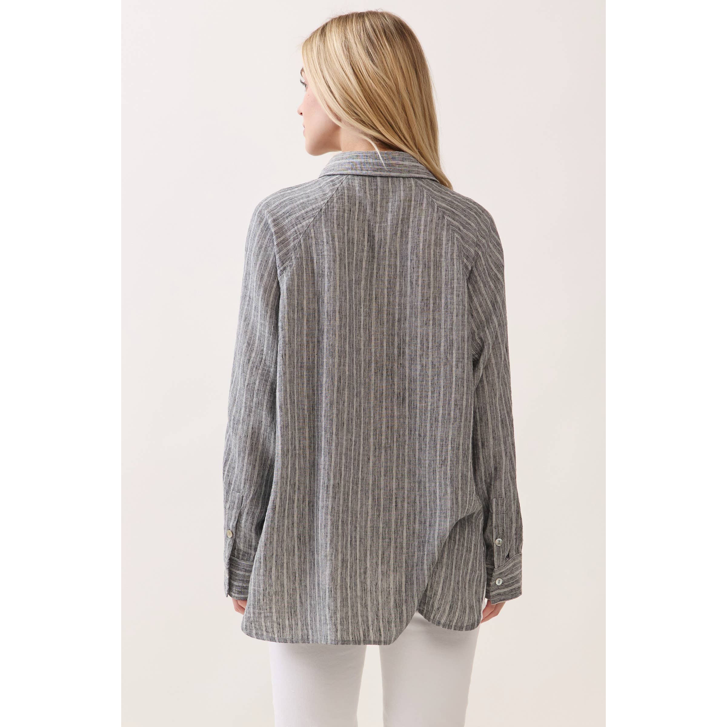 Livia Striped Button-Down Shirt