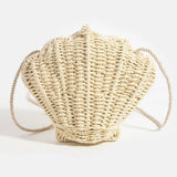 Straw Braided Seashell Bag