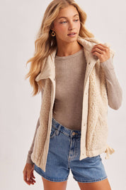 Hana Mock Neck Sherpa Vest