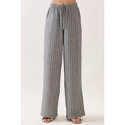 Livia Striped Tie Waist Wide Leg Pants