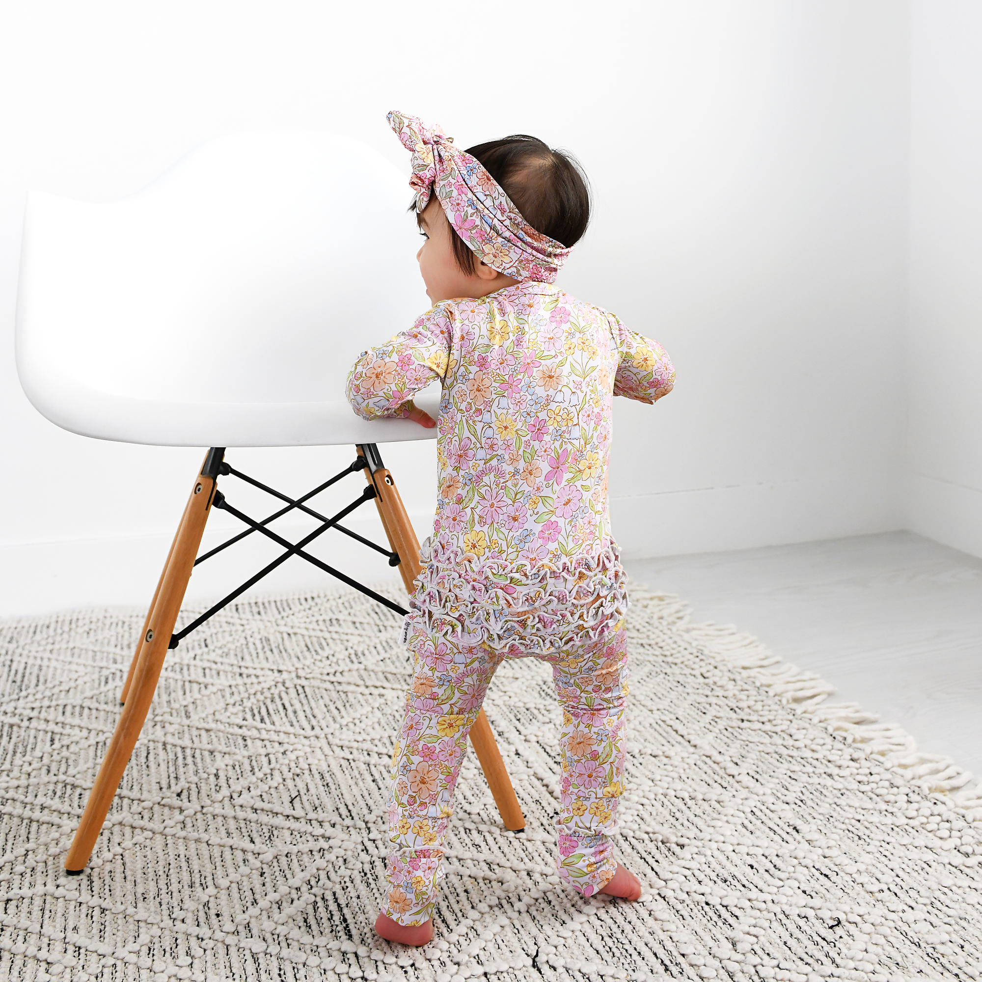 Kennedy Floral Ruffle Zip Easter Floral Sleepies Little