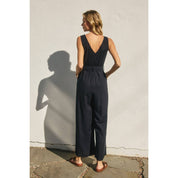 Vera Linen V-Neck Jumpsuit