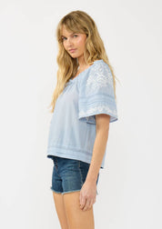 Iris Embroidered Raglan Top