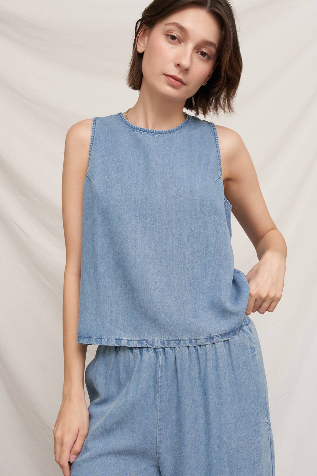The Marina Denim Sleeveless Top