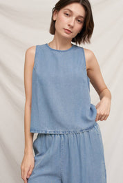 The Marina Denim Sleeveless Top