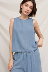 The Marina Denim Sleeveless Top