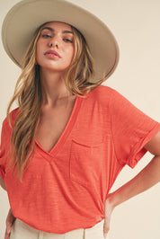 Zoie V-Neck Short Sleeve Top