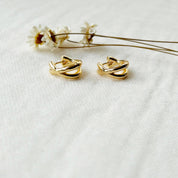 Gold Criss Cross Hoop Earrings