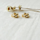 Gold Criss Cross Hoop Earrings