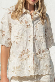 Scalloped Embroidery Top