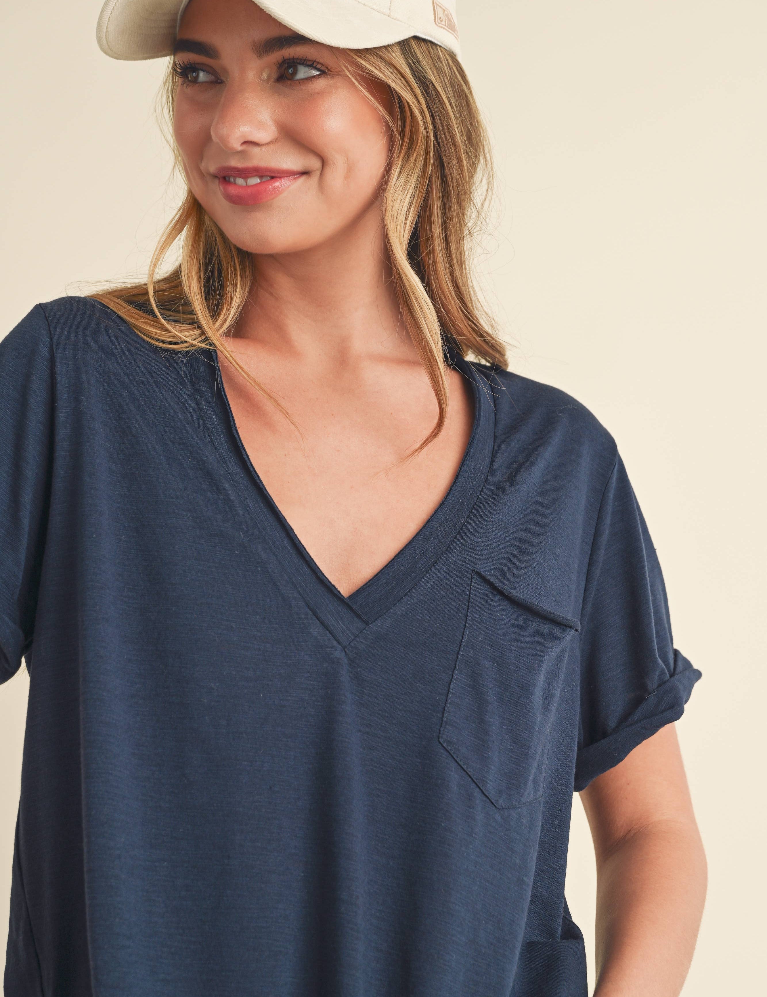 Zoie V-Neck Short Sleeve Top