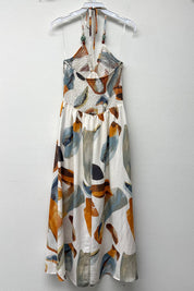 Printed Halter Midi Dress