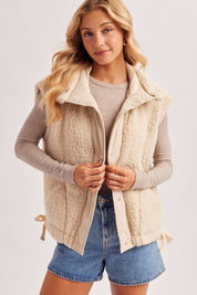 Hana Mock Neck Sherpa Vest