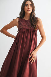 Celeste Lace Detail Boho Maxi Dress