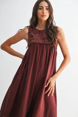 Celeste Lace Detail Boho Maxi Dress