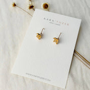 Gold Pressed Flower Dangle Earrings