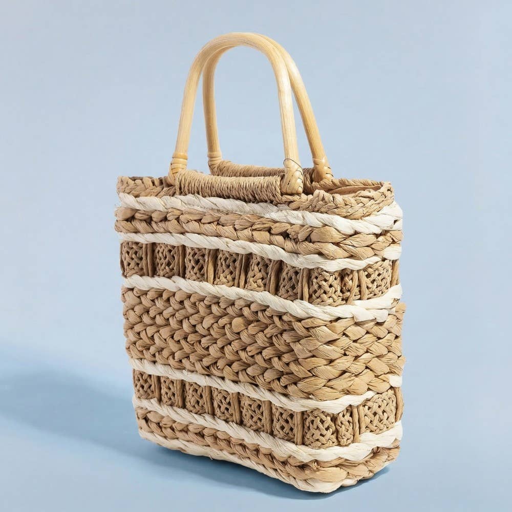 Intricate Basket Weave Square Hand Bag