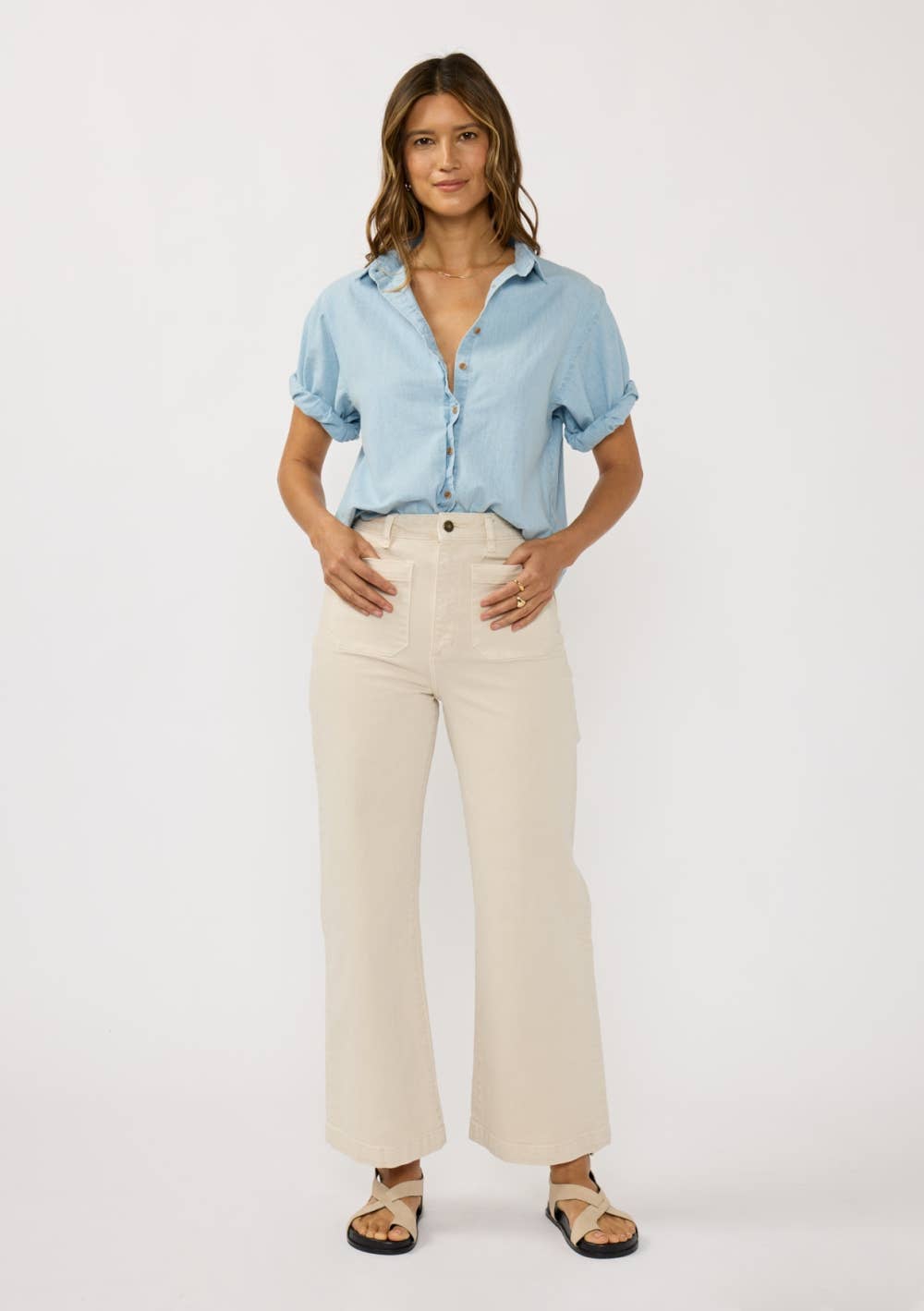 Hallie Short Sleeve Chambray Shirt