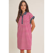 Aurelia Stripe Polo Mini Dress