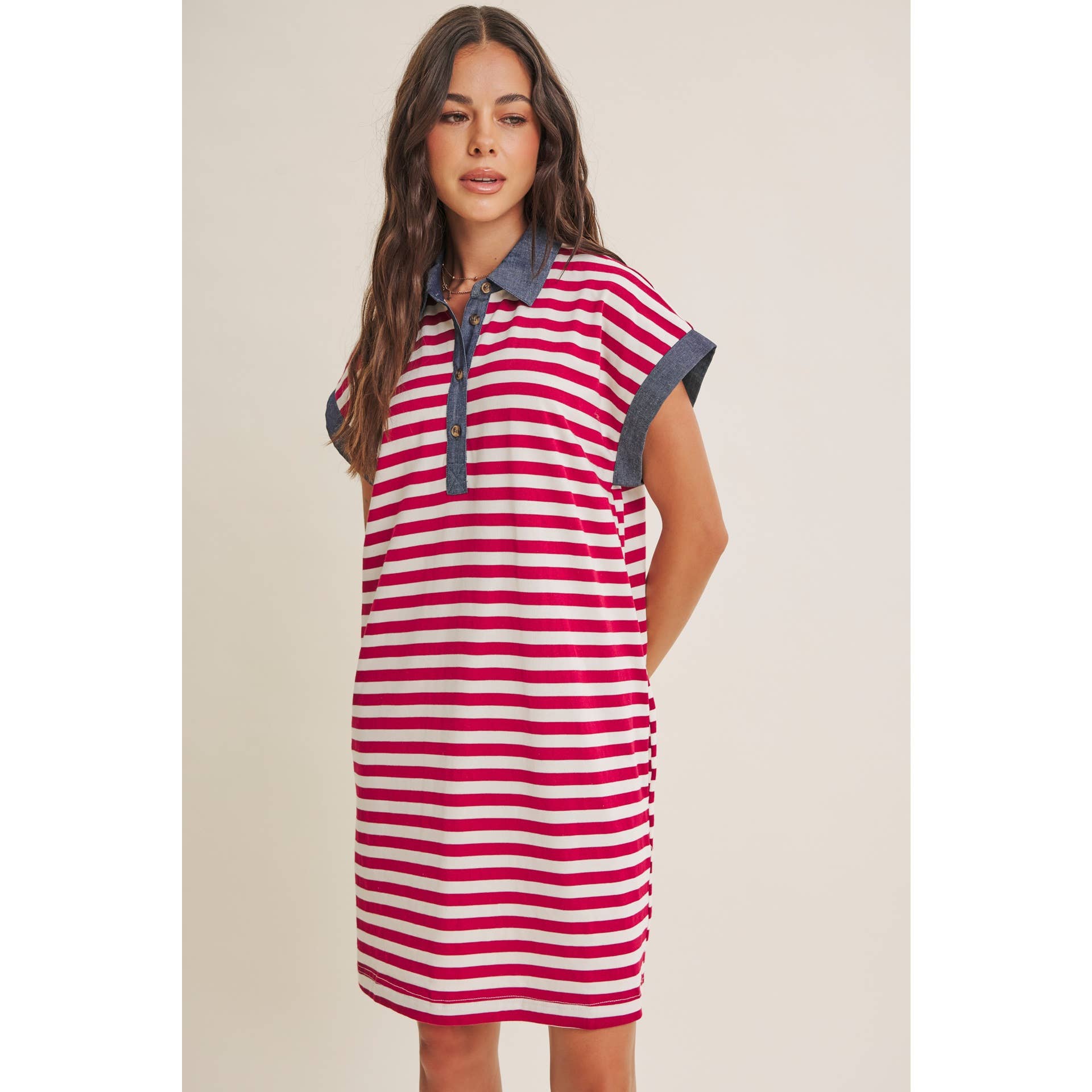 Aurelia Stripe Polo Mini Dress