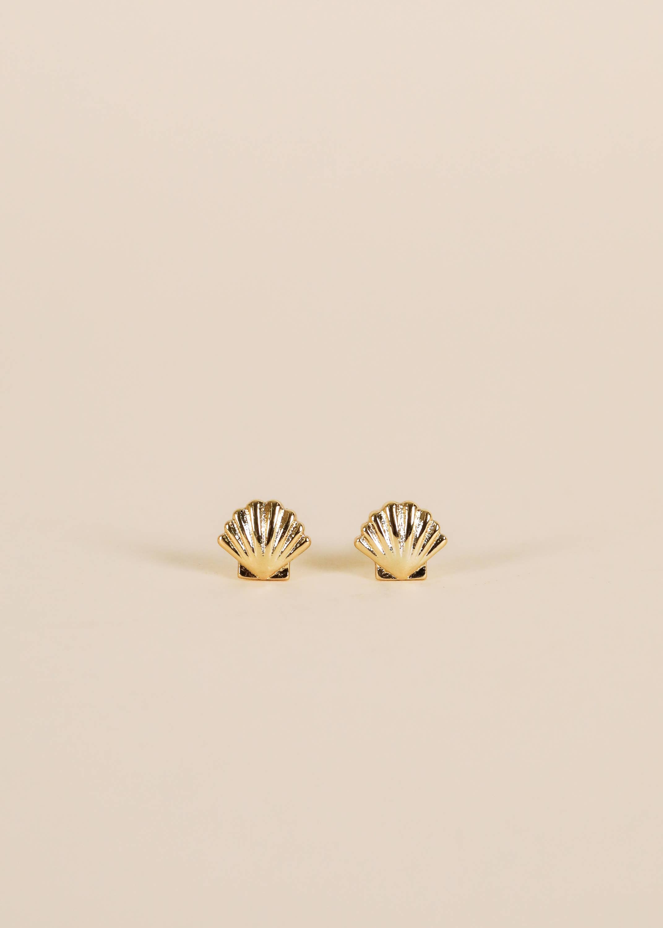 Seashell Gold Stud Earrings