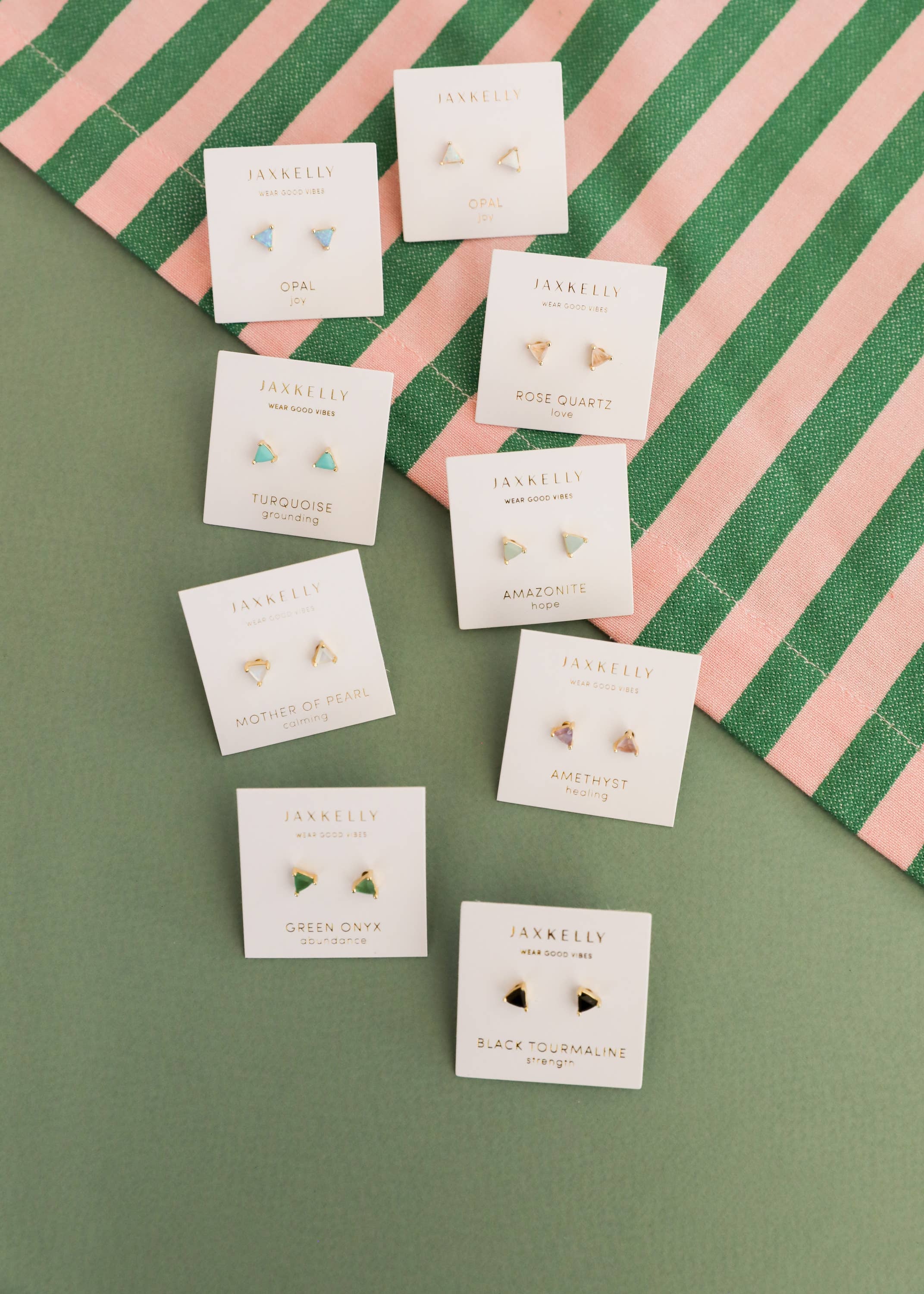 White Opal Mini Energy Gem Stud Earrings