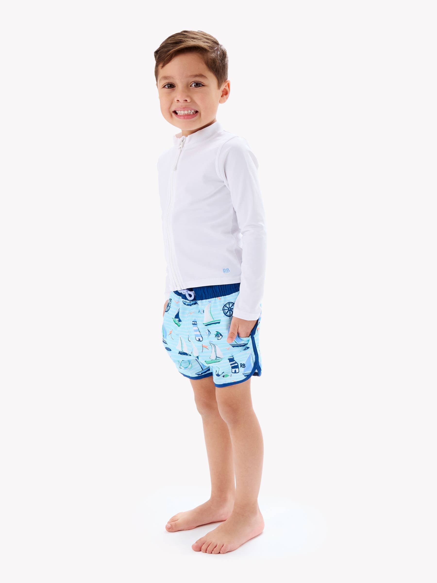 Sails Away Performance Swim Trunks